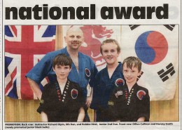 Black Belt Promotions and a National Award for Richard Olpin