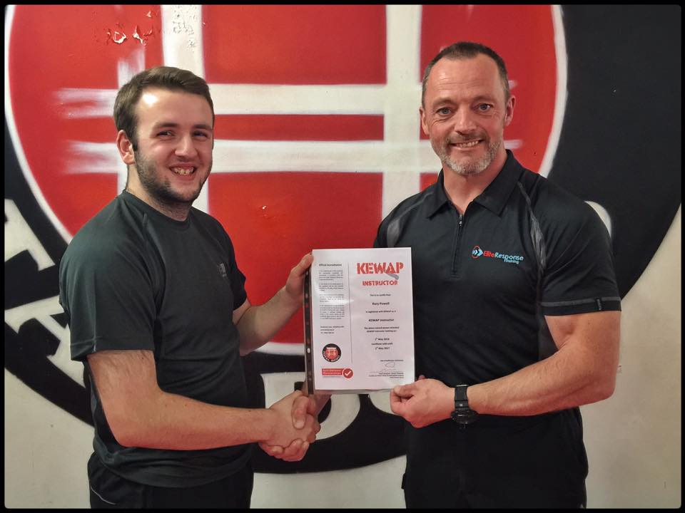 Here's Mr Powell receiving his KEWAP Level 1 Instructor Award from Steven Timperley.