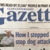 Master Olpin on the front page of the Gloucestershire Gazette after saving two women from a ferocious dog attack